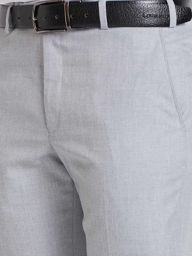Park Avenue Men Grey Checks Smart Fit Polyester Blend Trouser - Image 6
