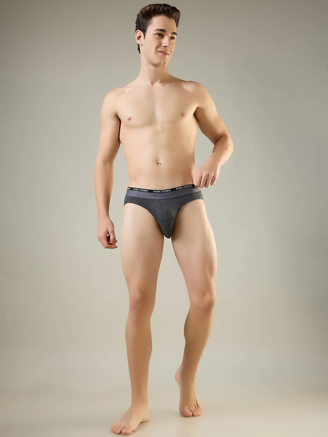 Park Avenue Men Grey Cotton Blend Brief - Image 2