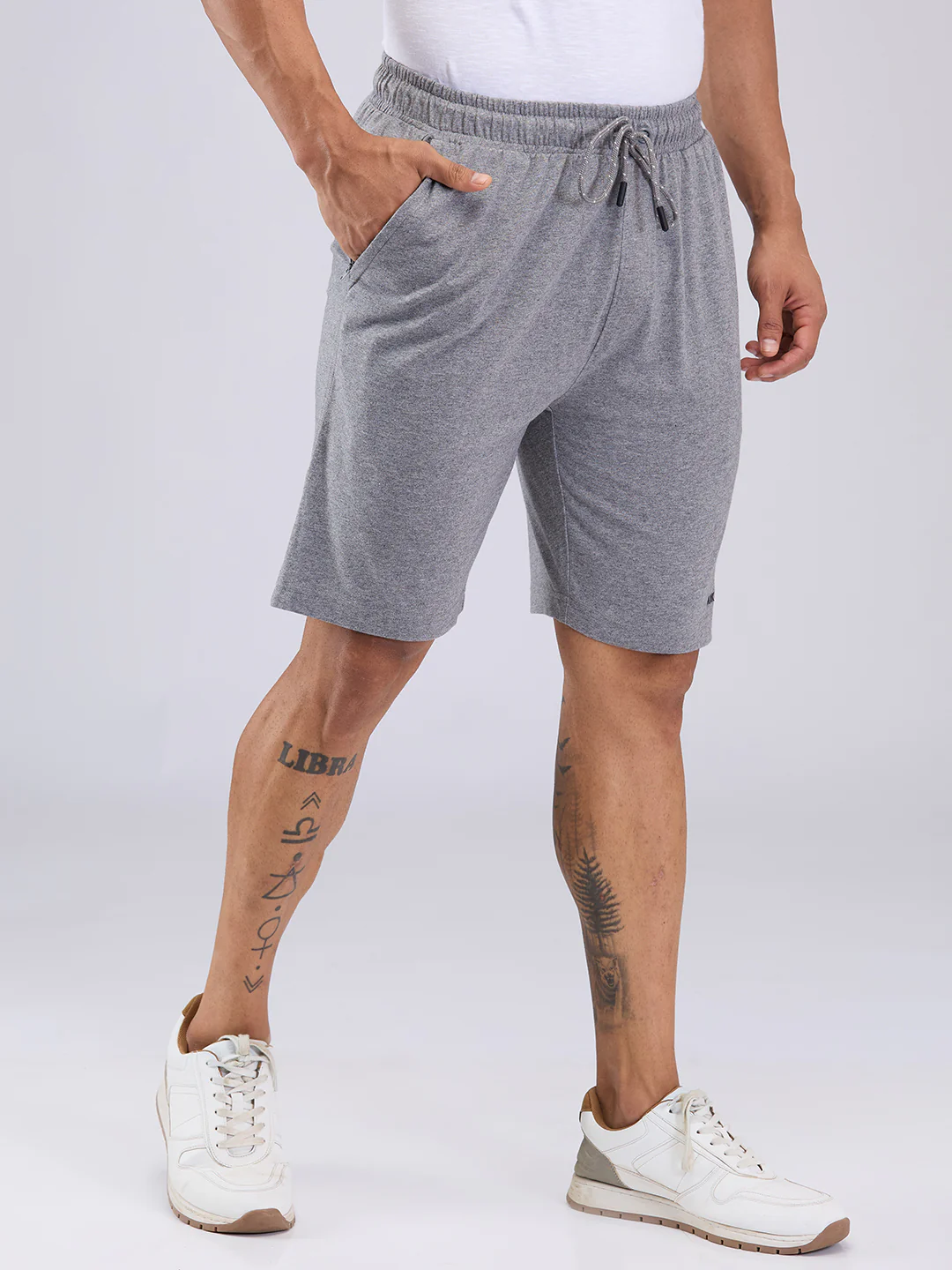 Park Avenue Men Grey Cotton Blend Short - Image 2