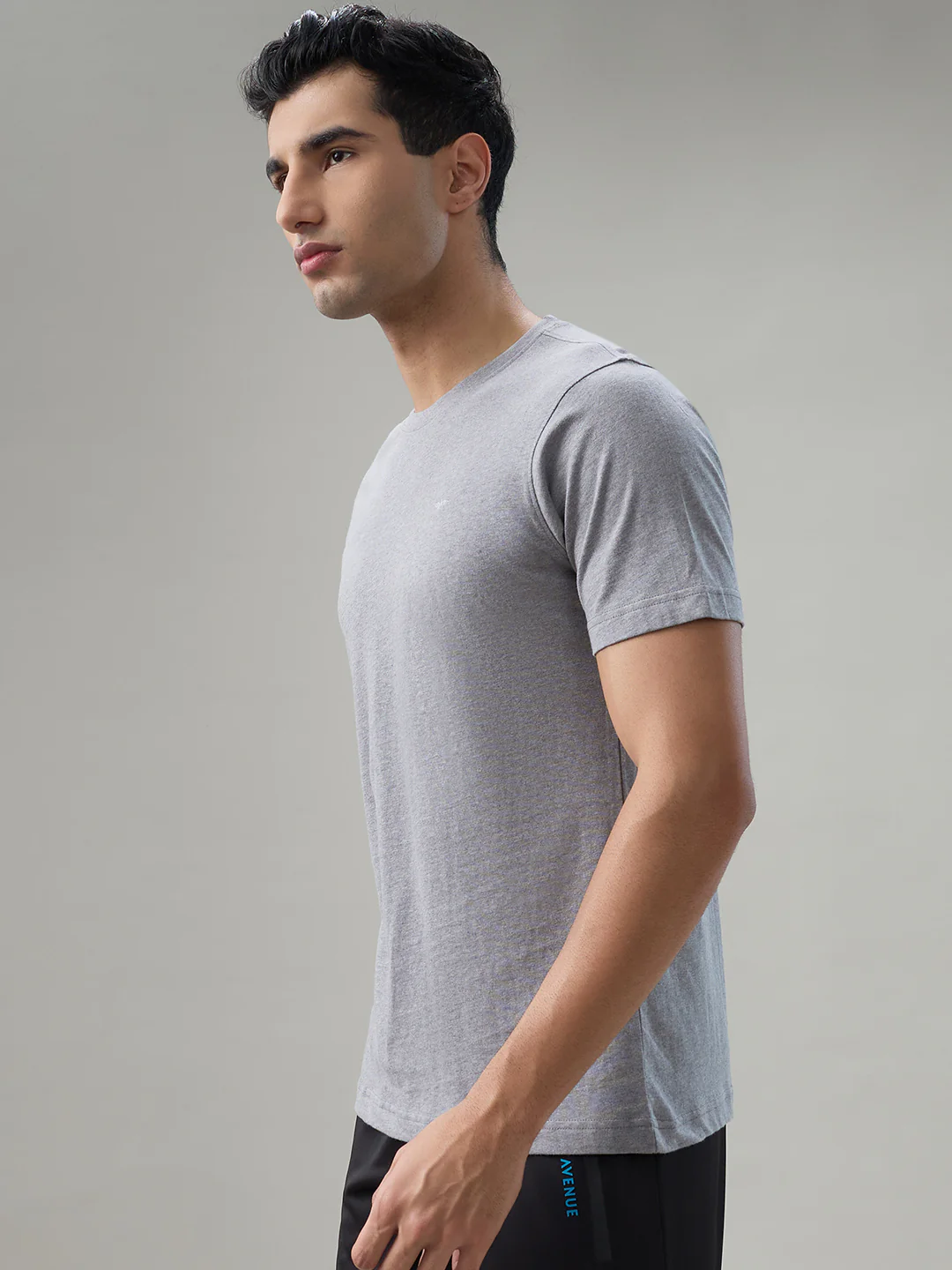 Park Avenue Men Grey Cotton Blend T-Shirt - Image 3