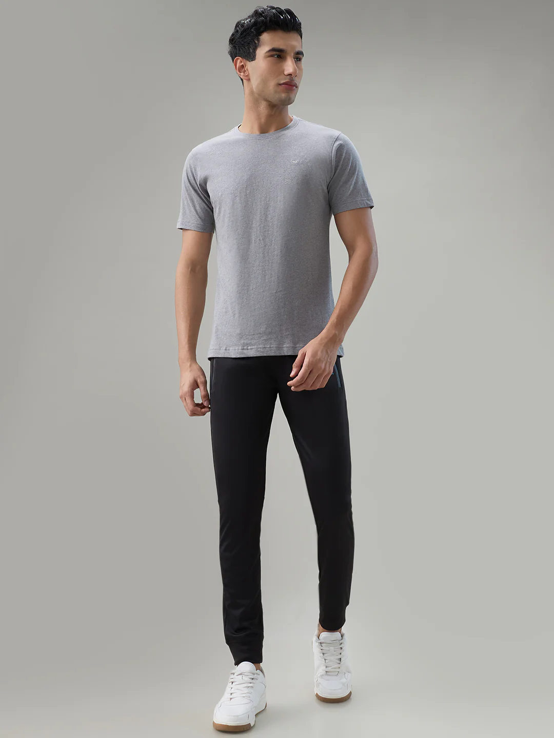 Park Avenue Men Grey Cotton Blend T-Shirt - Image 5
