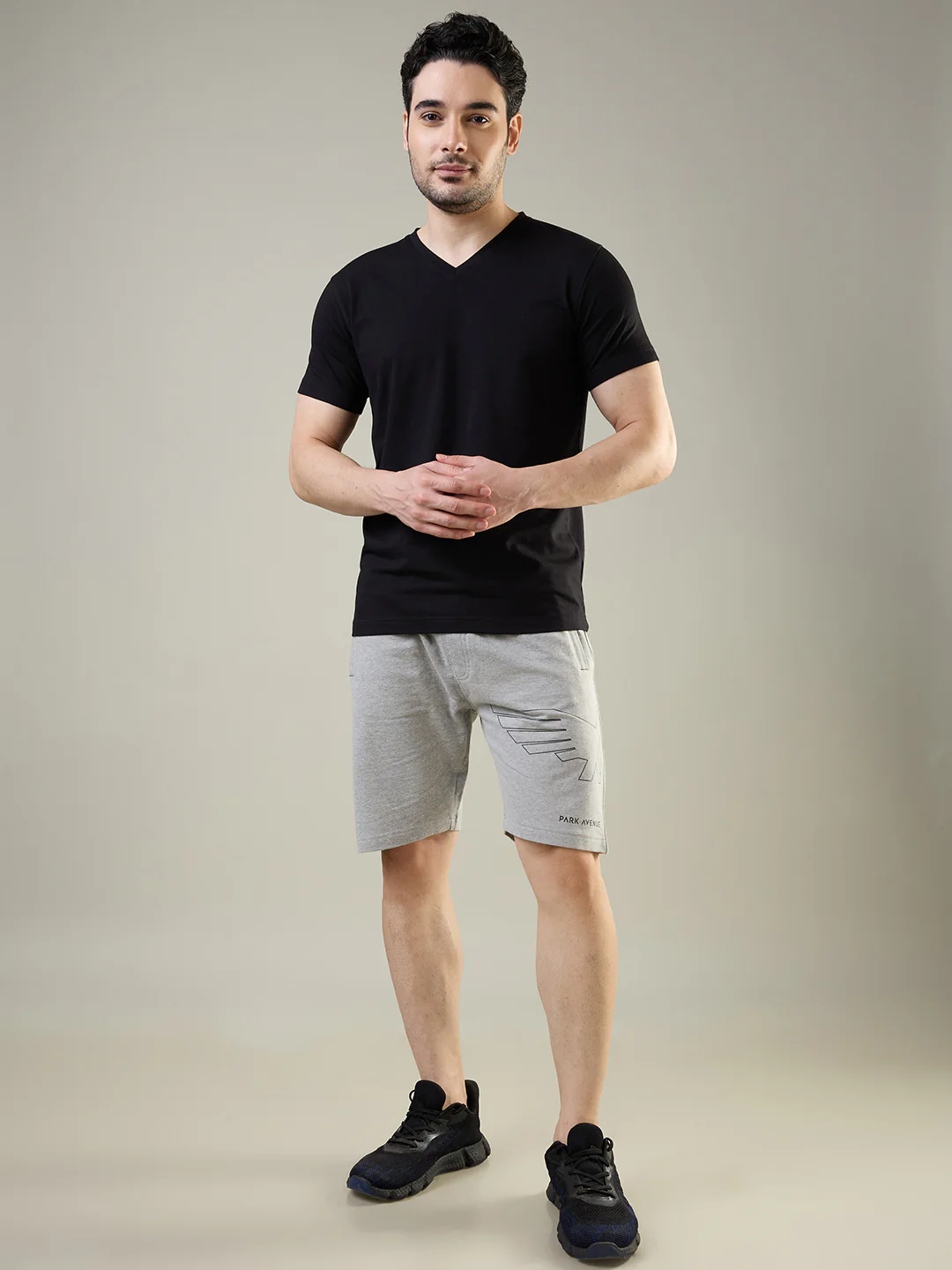 Park Avenue Men Grey Cotton Short - Image 2
