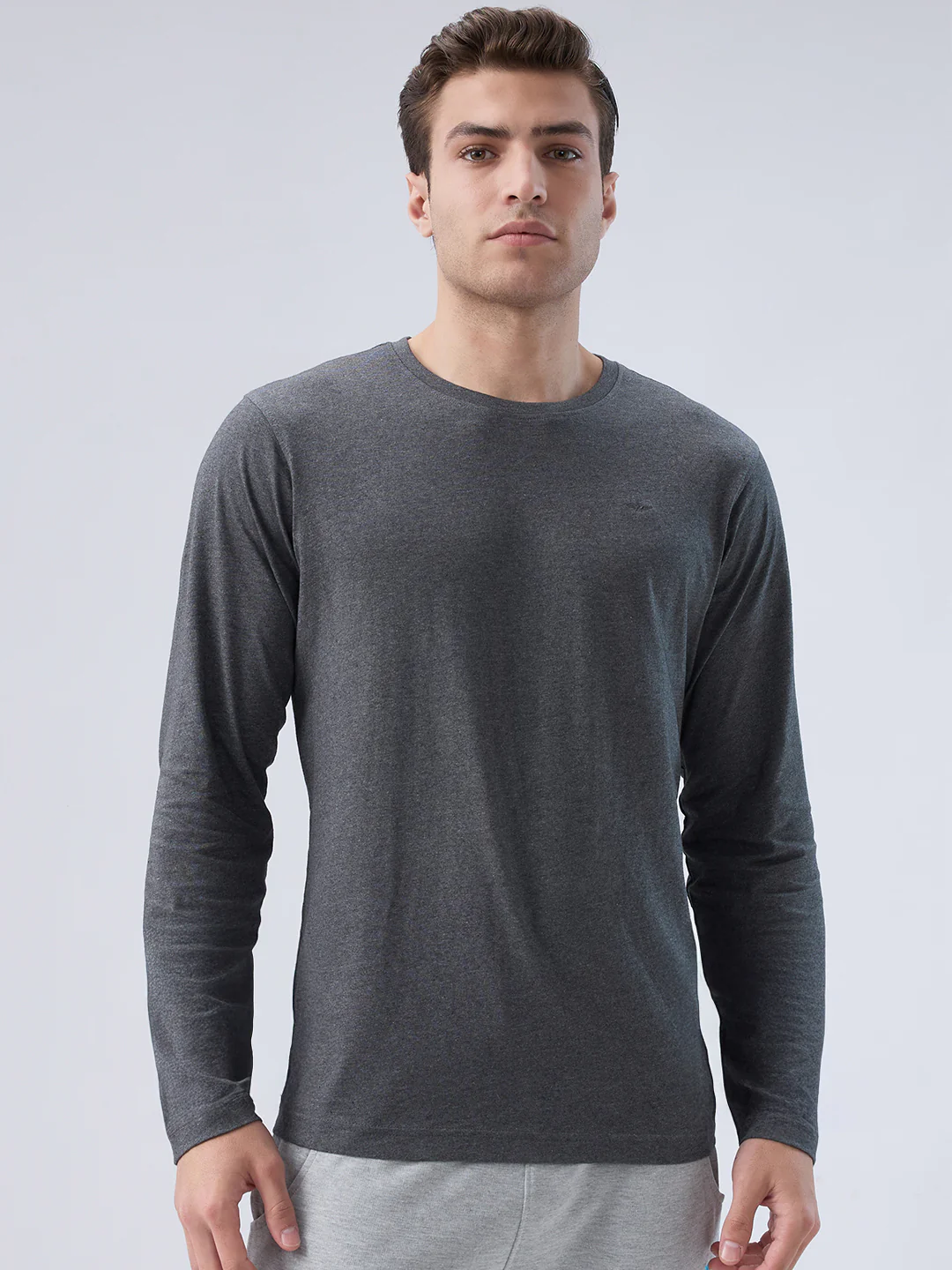 Park Avenue Men Grey Cotton T-Shirt