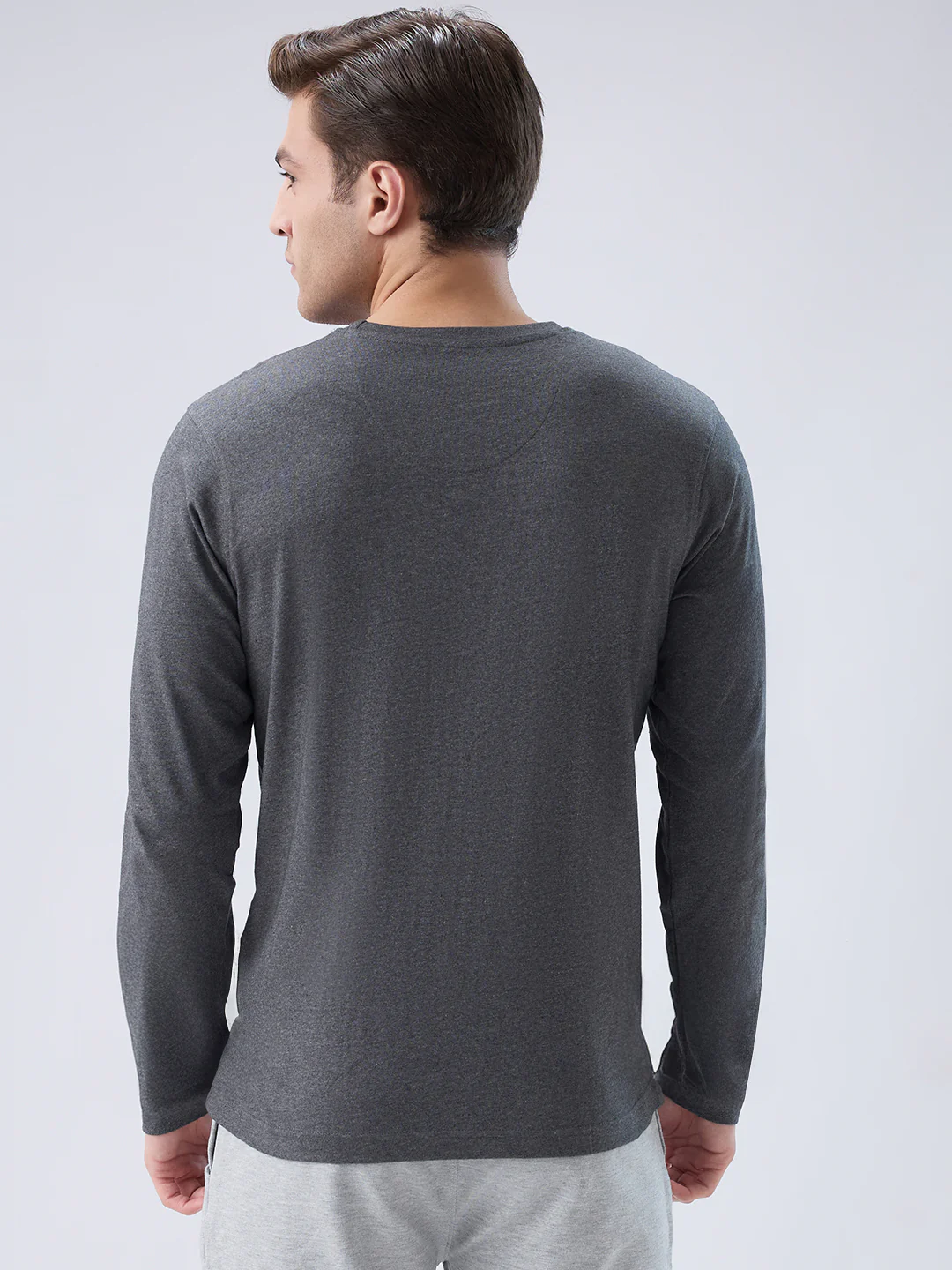 Park Avenue Men Grey Cotton T-Shirt - Image 4