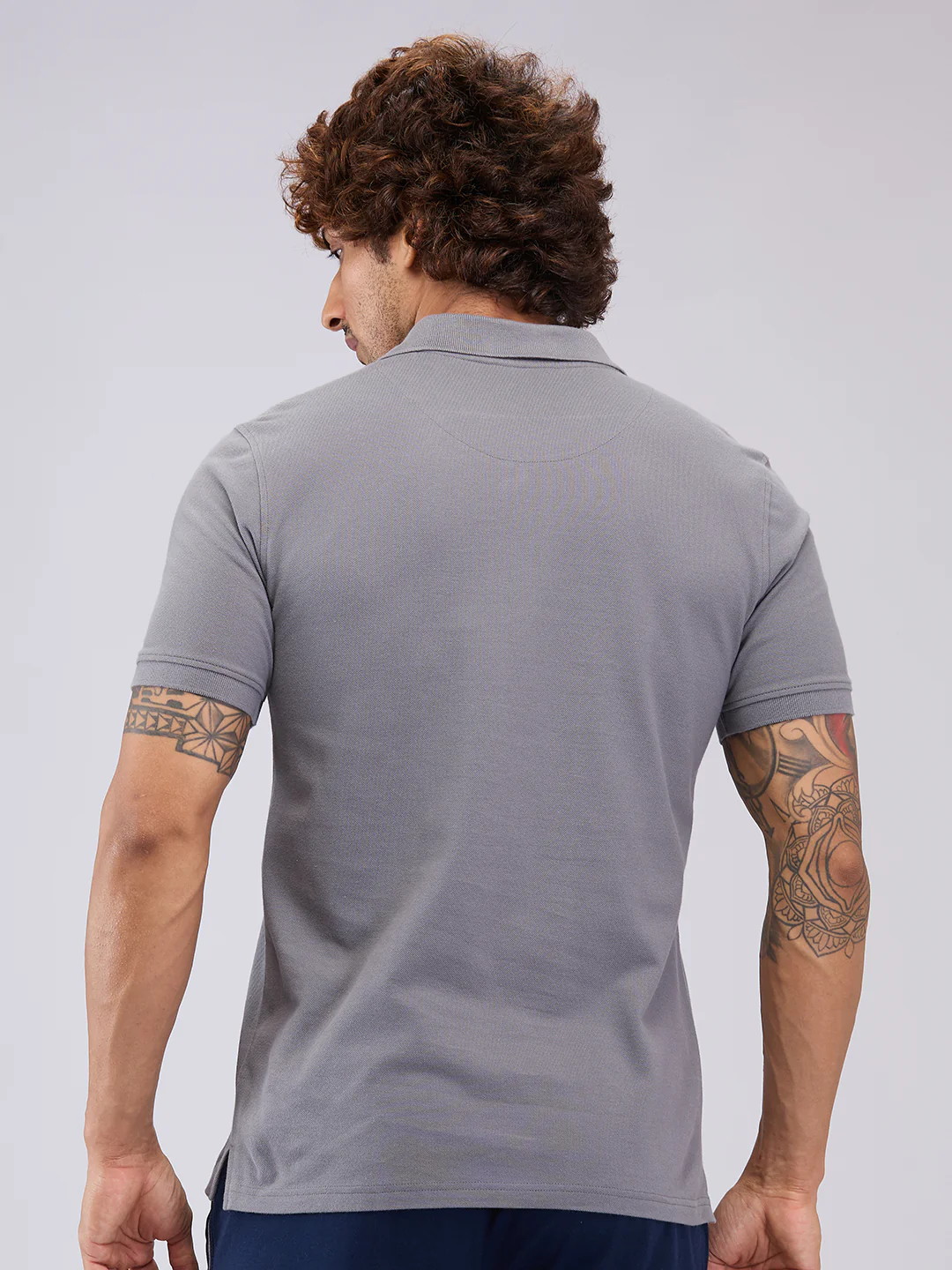 Park Avenue Men Grey Cotton T-Shirt - Image 4