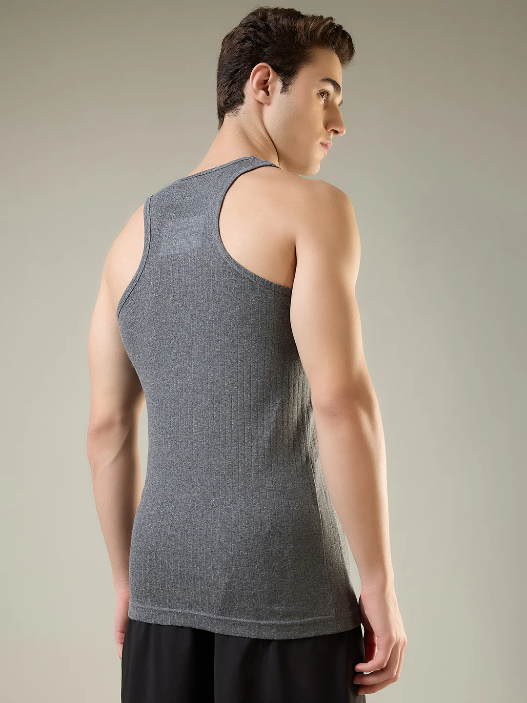 Park Avenue Men Grey Cotton Vest - Image 3