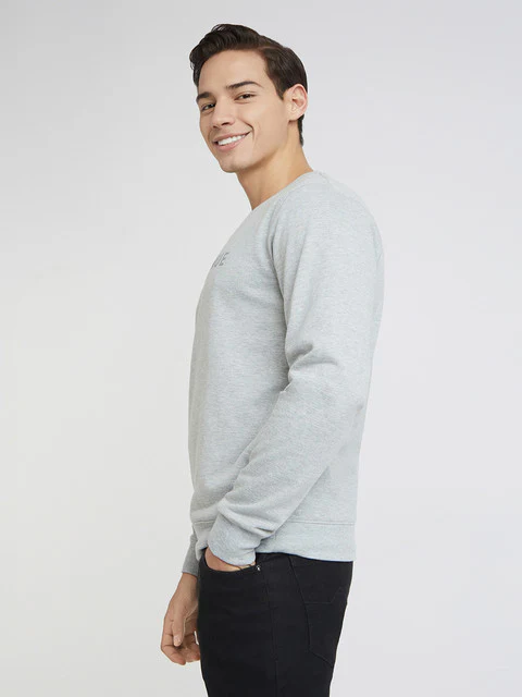 Park Avenue Men Grey Grindle Fleece Slim Fit Polyester Blend Sweatshirt - Image 3