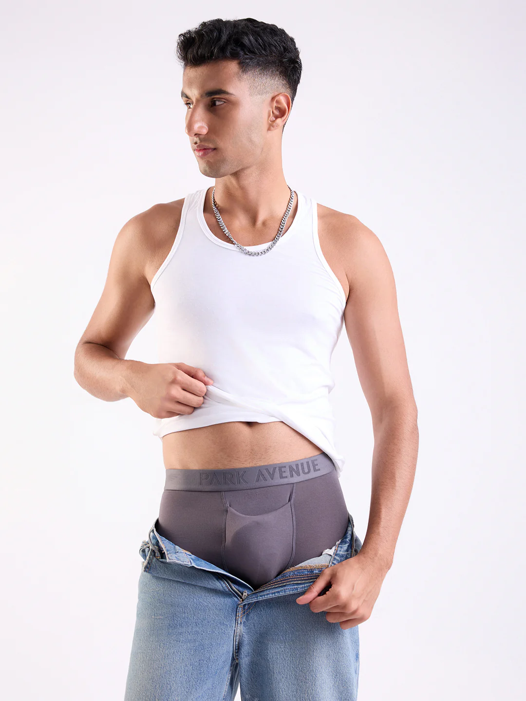 Park Avenue Men Grey Modal Blend Trunk - Image 7