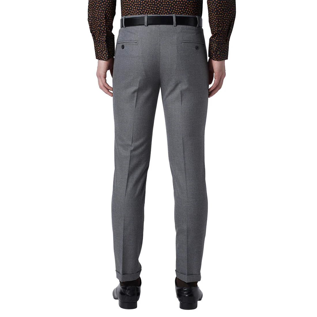 Park Avenue Men Grey Neo Fit Checks Cotton Trousers - Image 4
