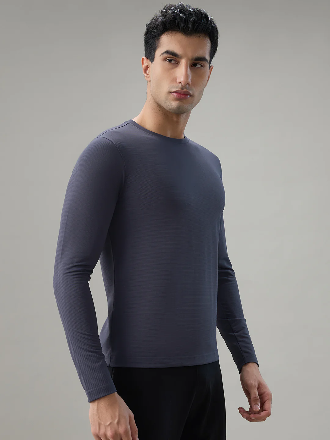 Park Avenue Men Grey Polyester Blend T-Shirt - Image 2