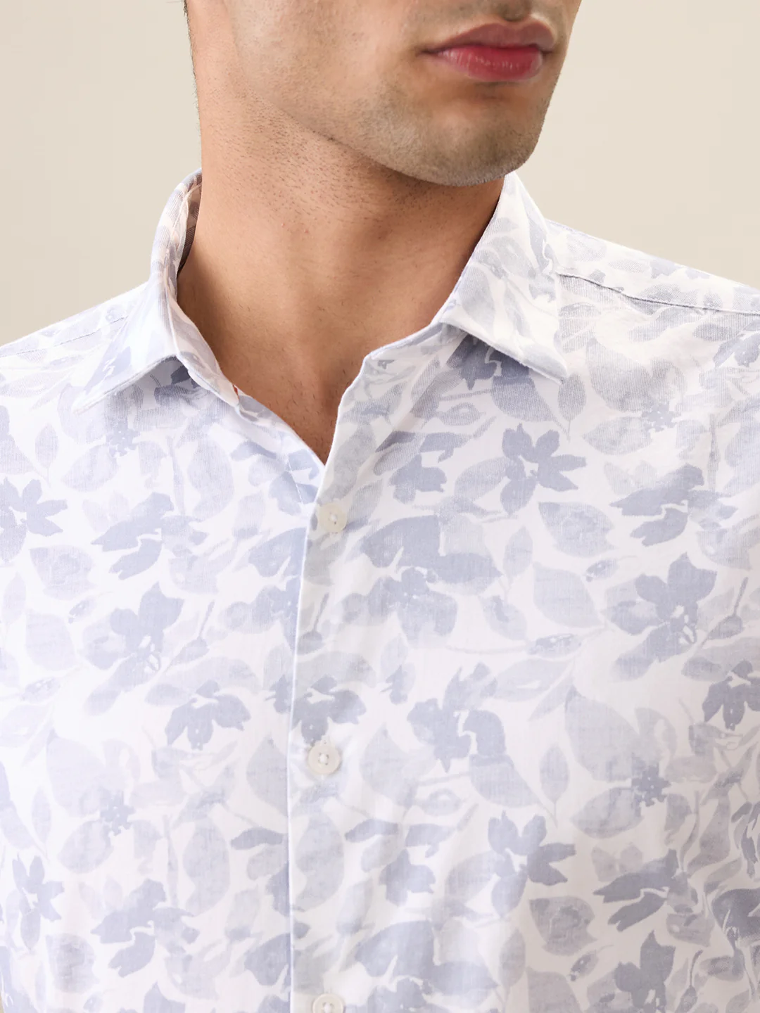 Park Avenue Men Grey Print Slim Fit Cotton Shirt - Image 6