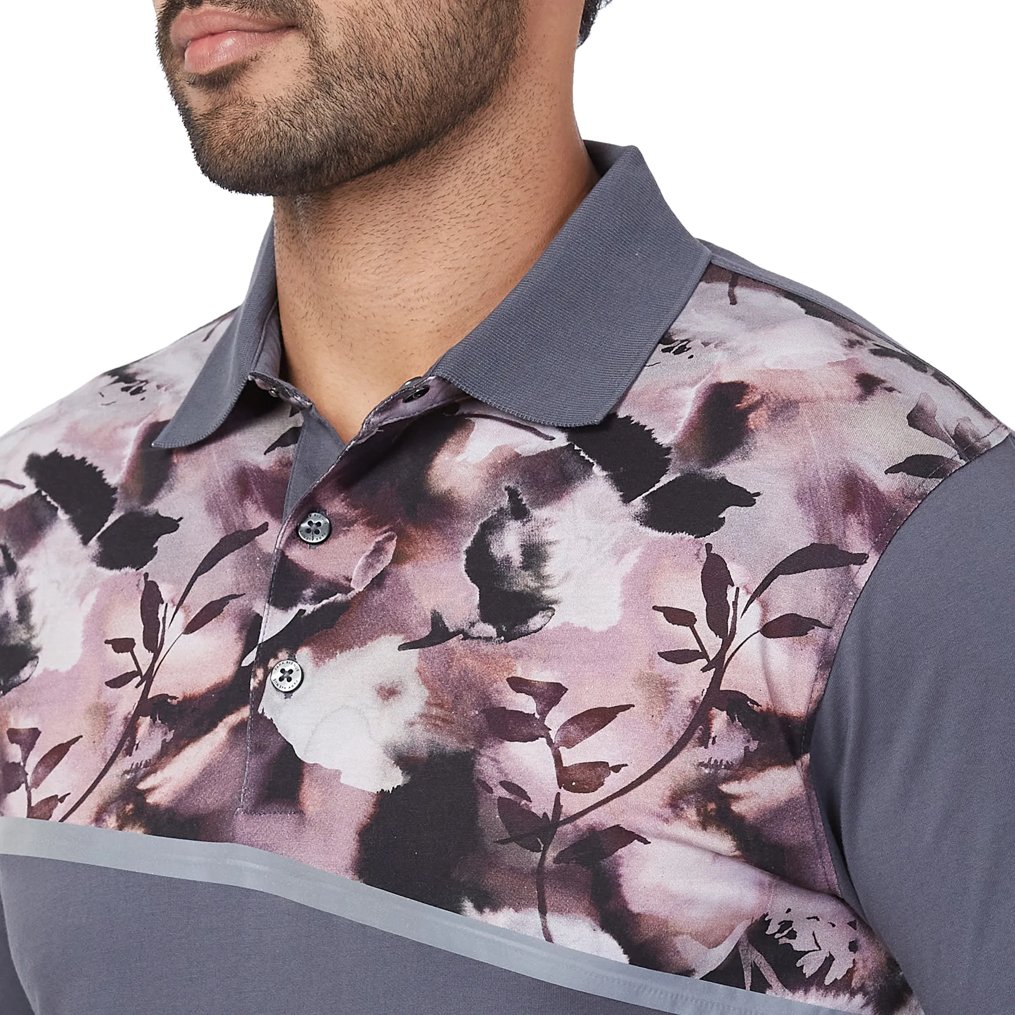Park Avenue Men Grey Print Slim Fit Cotton T-Shirt - Image 6