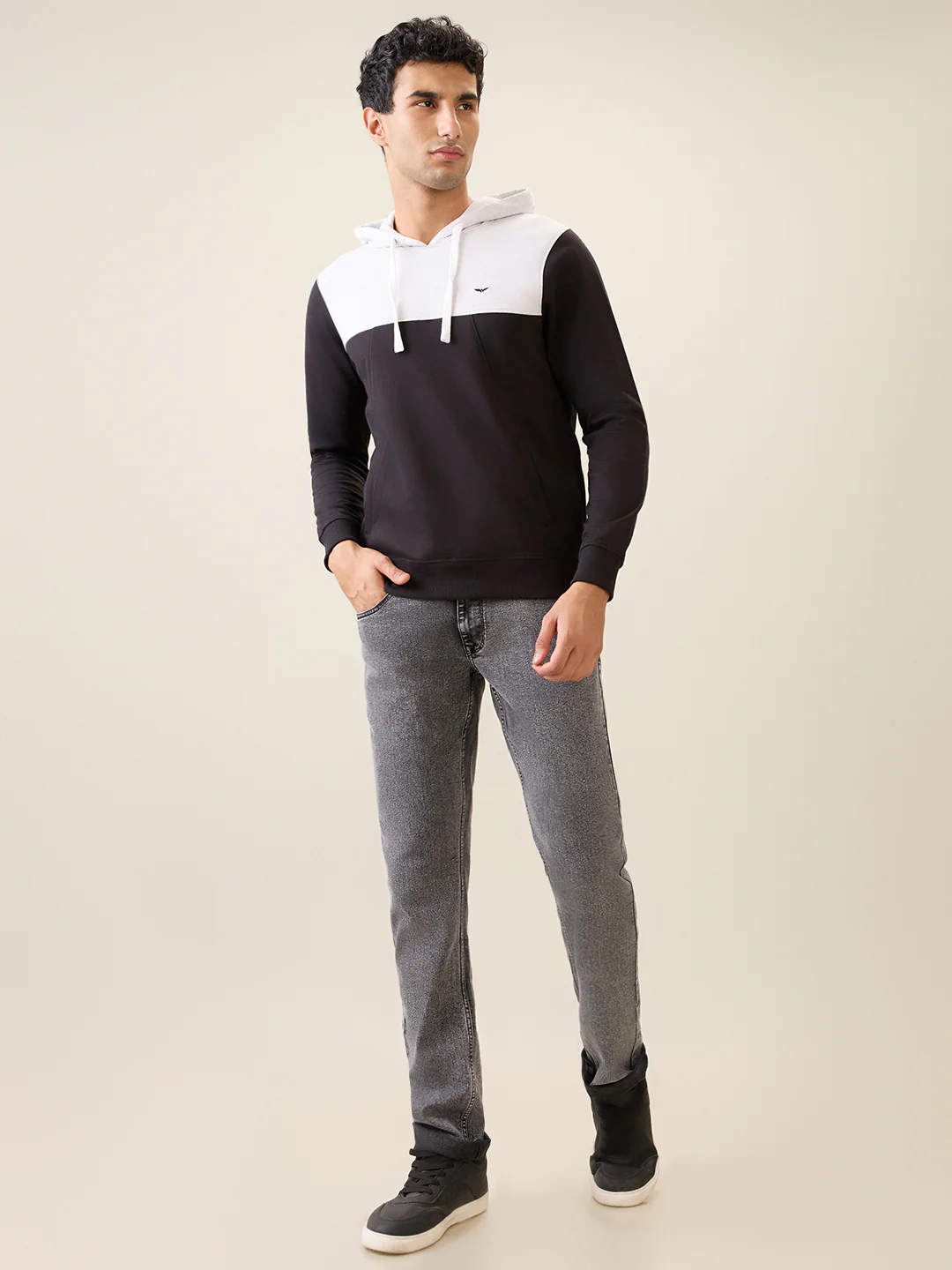 Park Avenue Men Grey Printed Slim Fit Cotton Blend Sweatshirt - Image 5