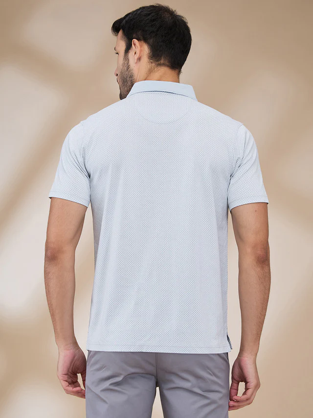 Park Avenue Men Grey Printed Slim Fit Cotton T-Shirt - Image 4