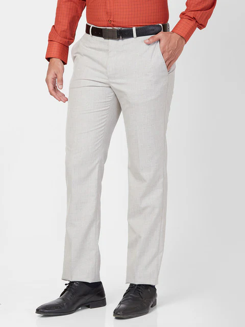 Park Avenue Men Grey Regular Fit Solid Trouser - Image 3