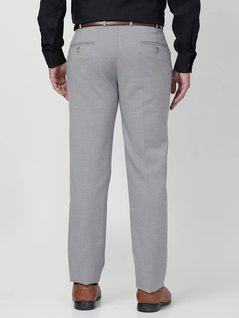 Park Avenue Men Grey Regular Fit Structured Trouser - Image 4