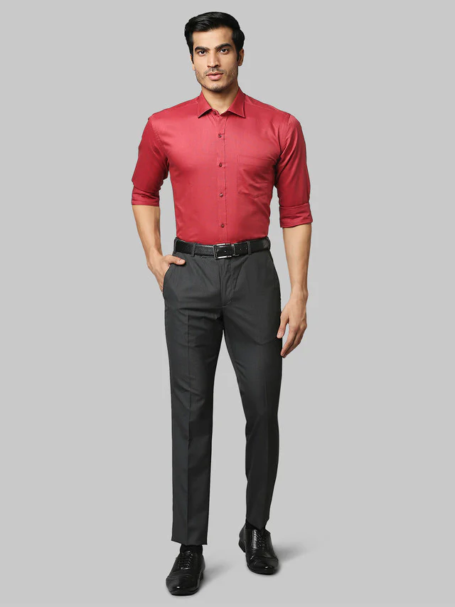 Park Avenue Men Grey Self Design Super Slim Fit Trouser - Image 5
