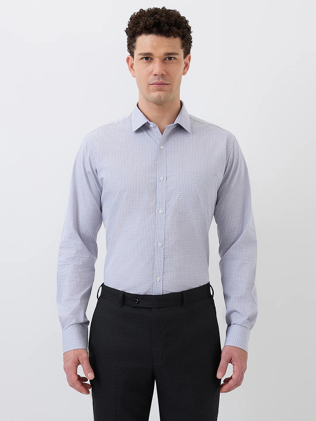 Park Avenue Men Grey Slim Fit Cotton Blend Shirt