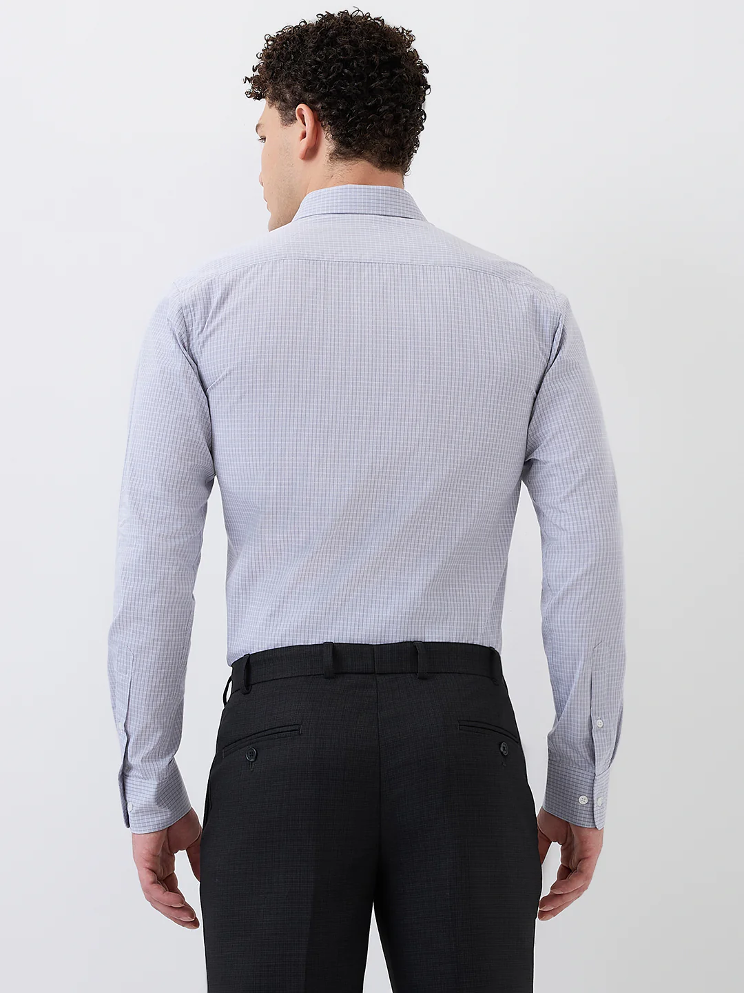 Park Avenue Men Grey Slim Fit Cotton Blend Shirt - Image 4