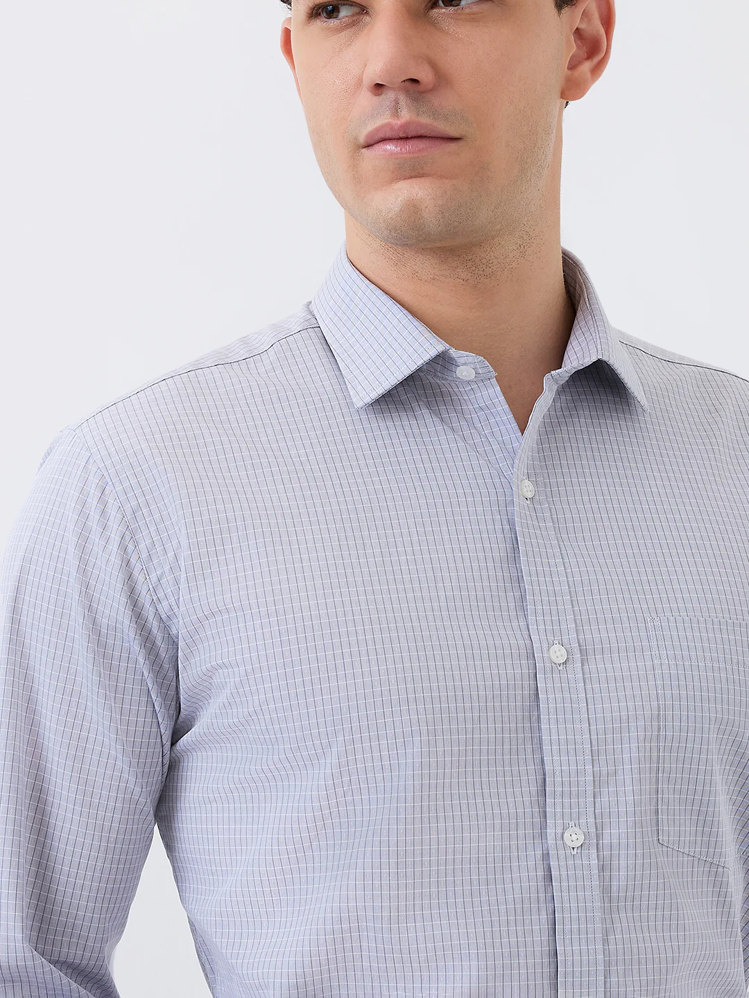 Park Avenue Men Grey Slim Fit Cotton Blend Shirt - Image 6
