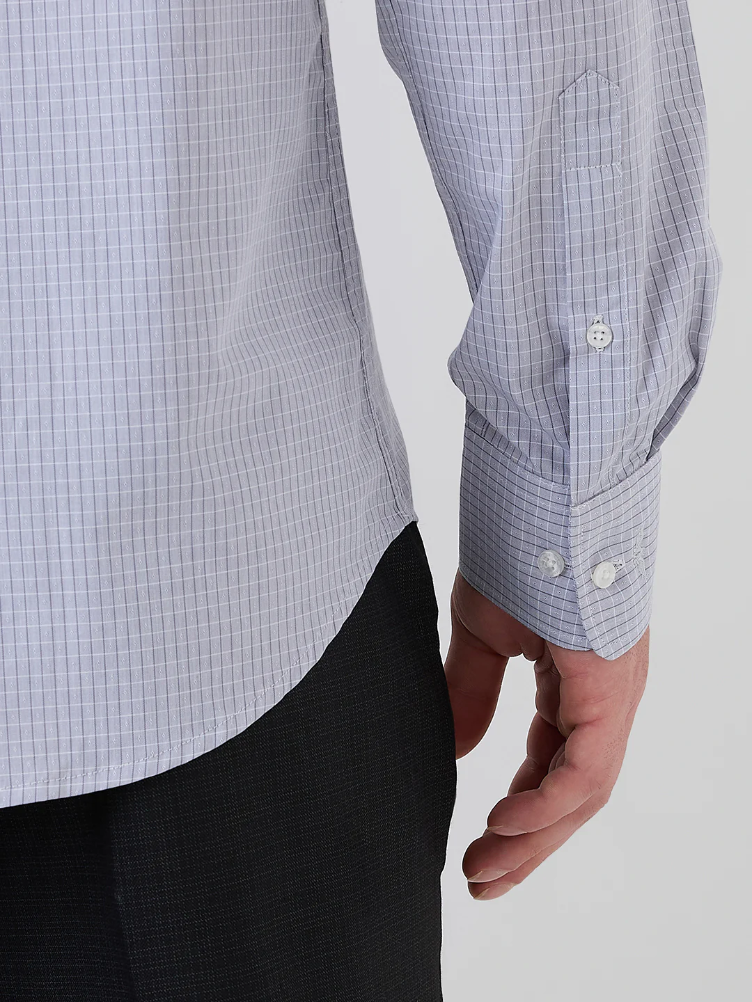 Park Avenue Men Grey Slim Fit Cotton Blend Shirt - Image 7
