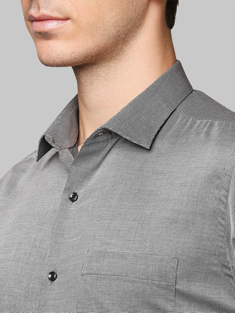 Park Avenue Men Grey Slim Fit Structured Shirt - Image 6