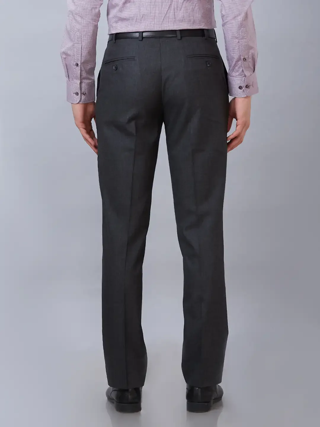 Park Avenue Men Grey Smart Fit Pick-A-Pick Linen Trousers - Image 5
