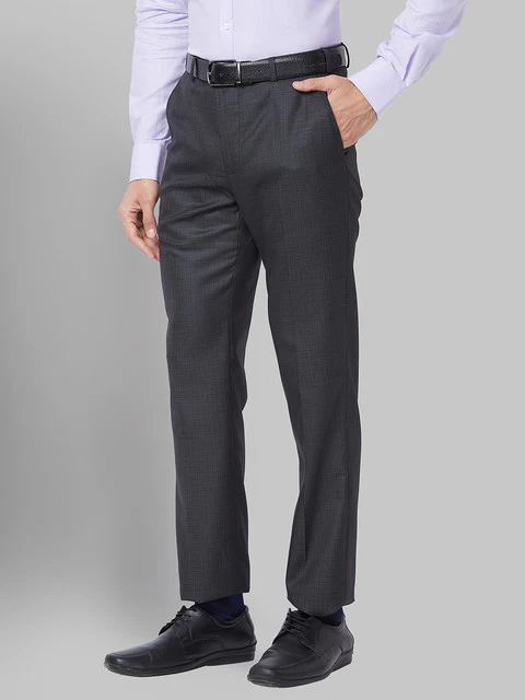 Park Avenue Men Grey Smart Fit Structured Trouser - Image 3
