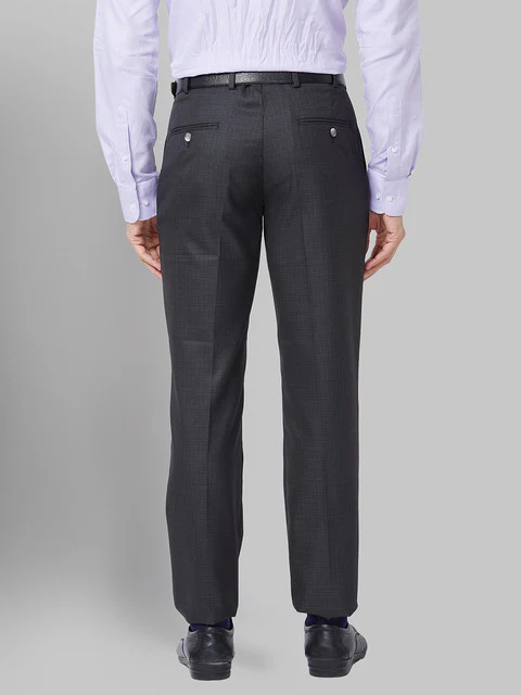Park Avenue Men Grey Smart Fit Structured Trouser - Image 4