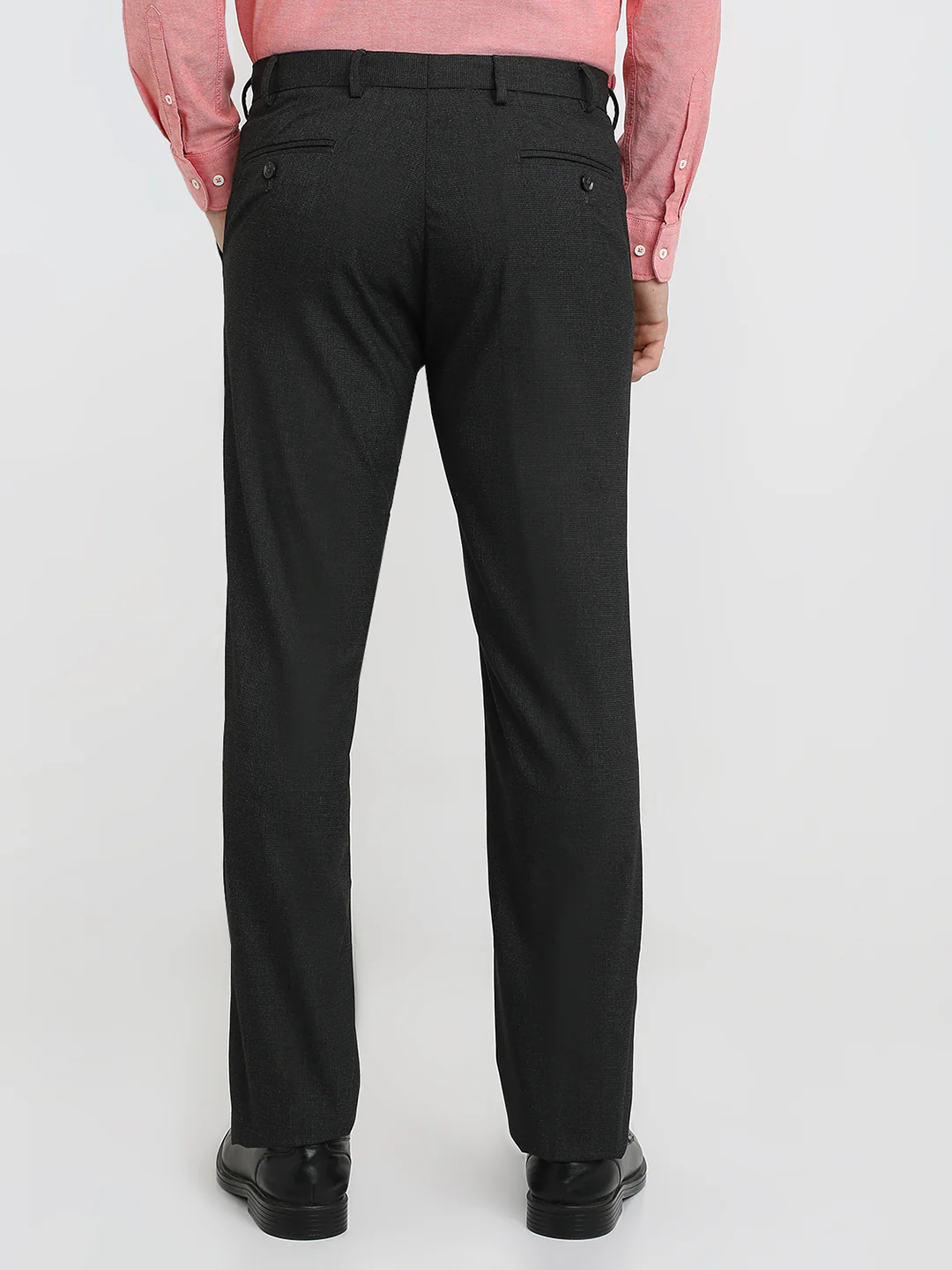 Park Avenue Men Grey Solid Slim Fit Polyester Blend Trouser - Image 4