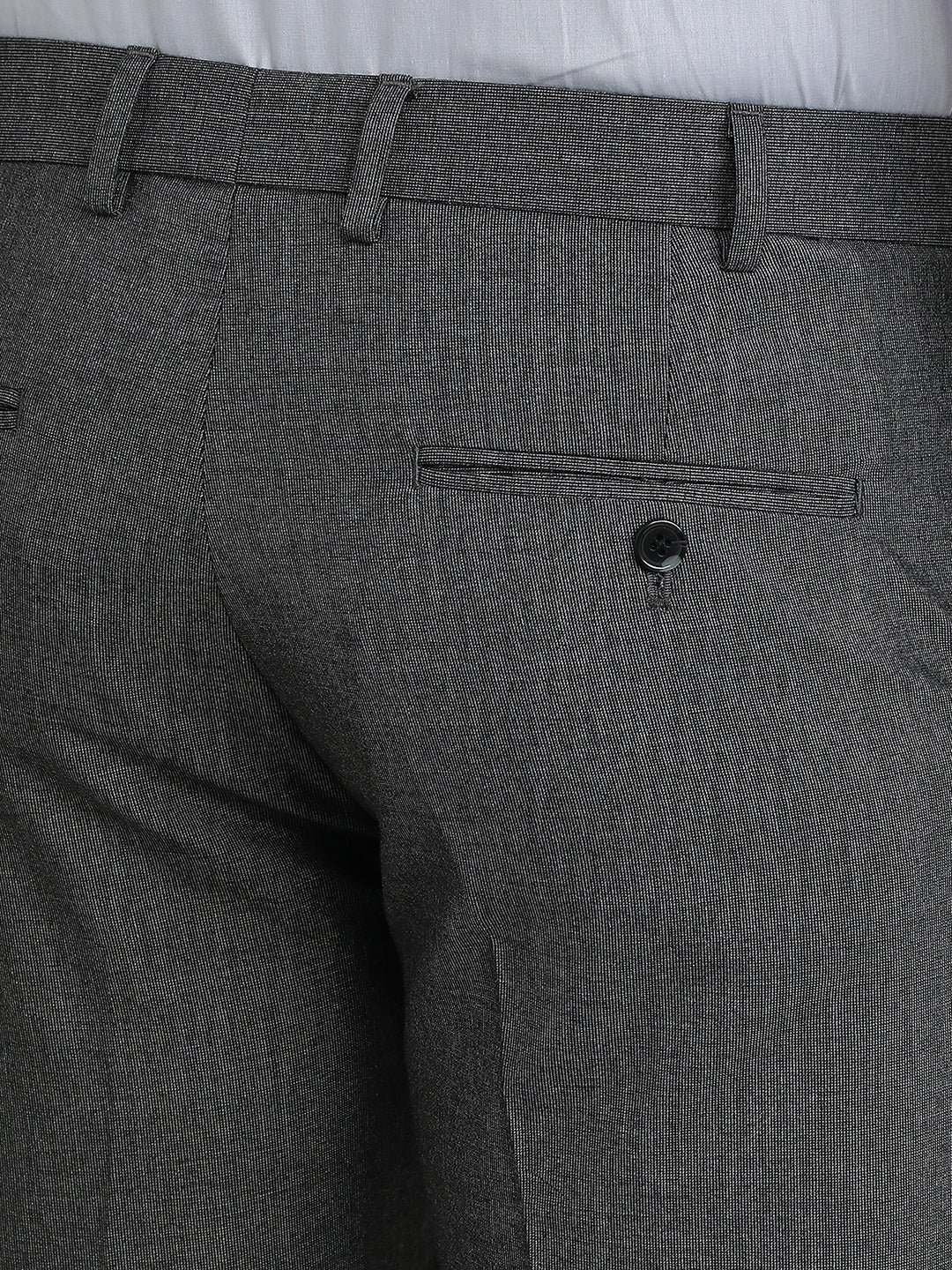 Park Avenue Men Grey Solid Slim Fit Polyester Blend Trouser - Image 7