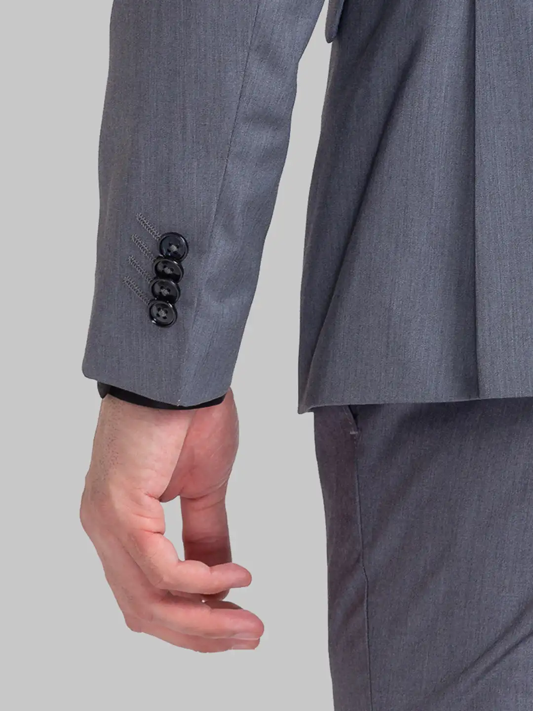 Park Avenue Men Grey Solid Super Slim Fit Terelyne Blend Suit - Image 3