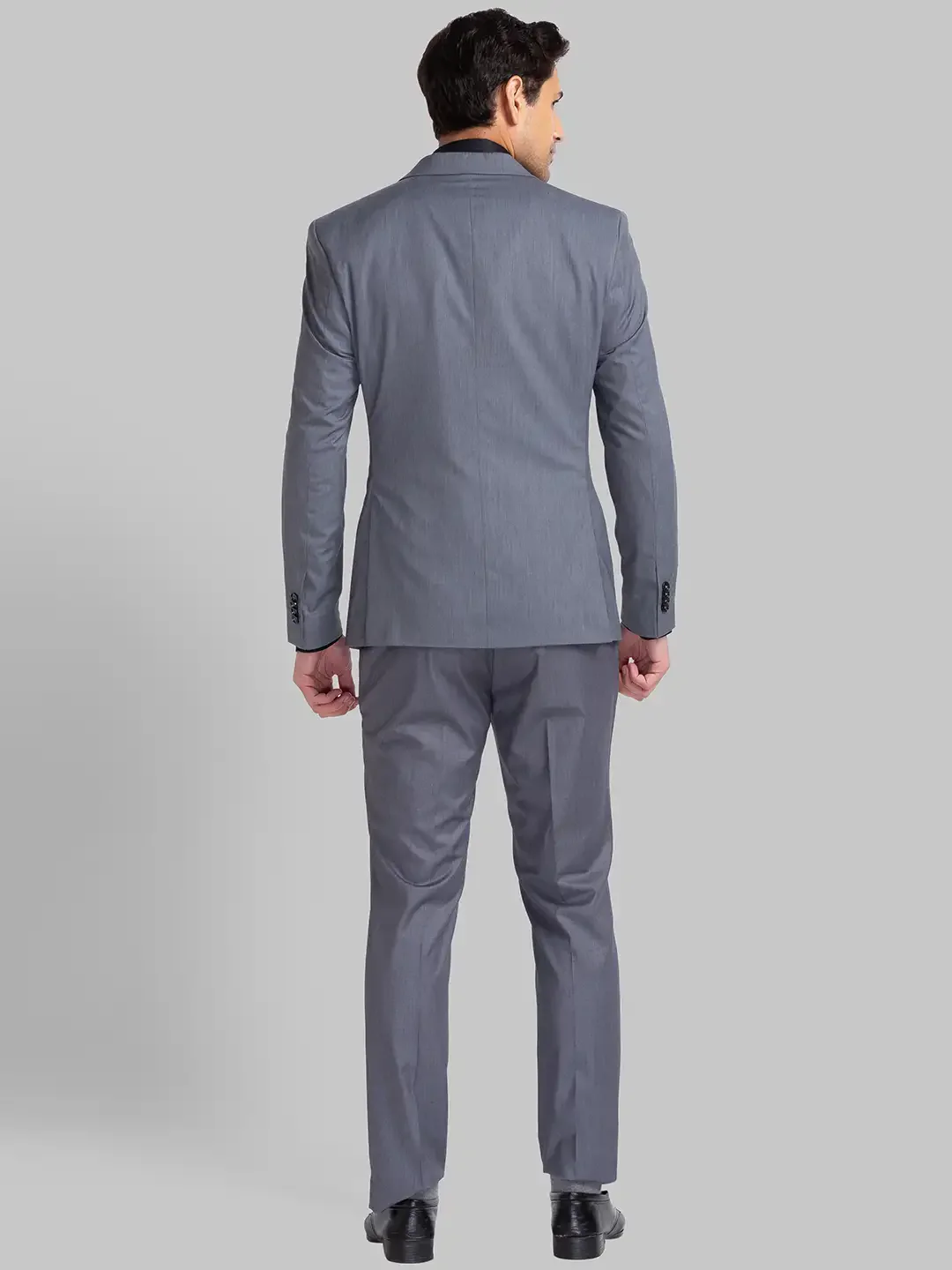 Park Avenue Men Grey Solid Super Slim Fit Terelyne Blend Suit - Image 6