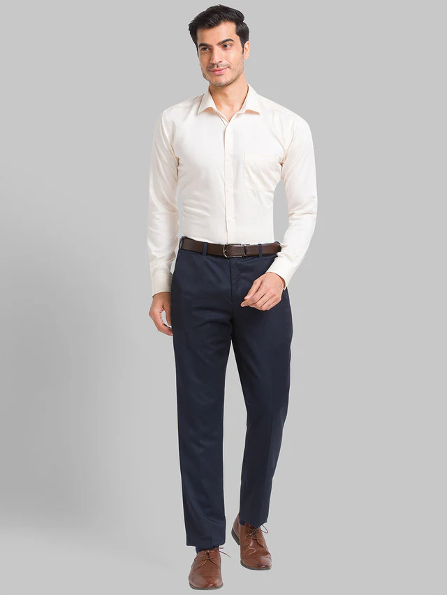 Park Avenue Men Grey Solid Super Slim Fit Trouser - Image 5