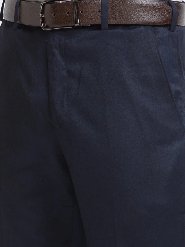 Park Avenue Men Grey Solid Super Slim Fit Trouser - Image 6