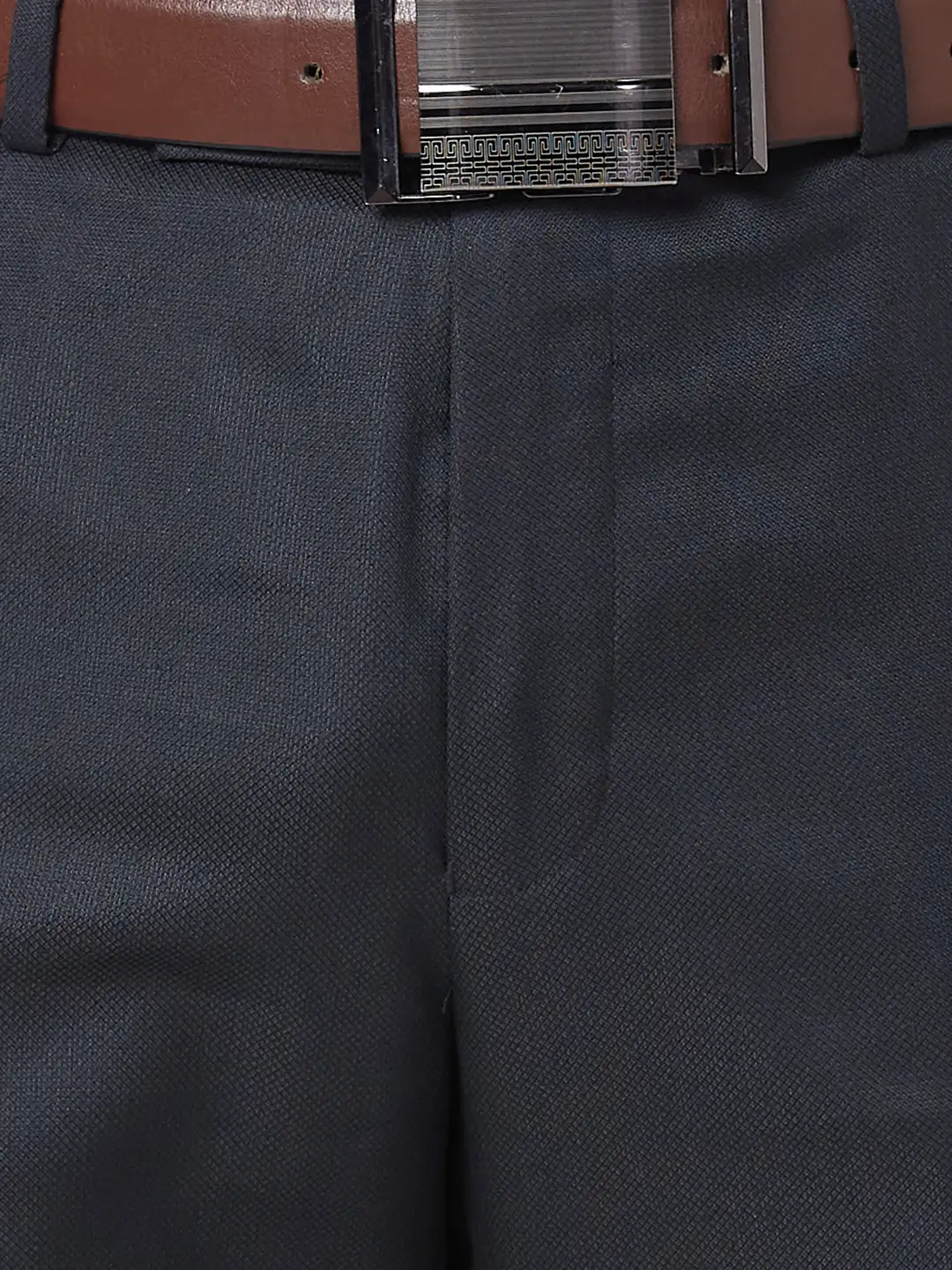 Park Avenue Men Grey Structure Regular Fit Polyester Blend Trouser - Image 7