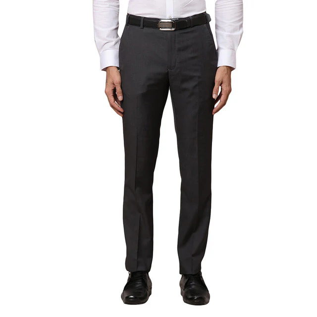 Park Avenue Men Grey Super Slim Fit Terry Blend Trouser