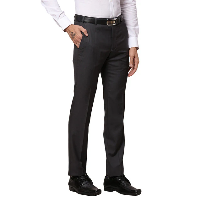 Park Avenue Men Grey Super Slim Fit Terry Blend Trouser - Image 2