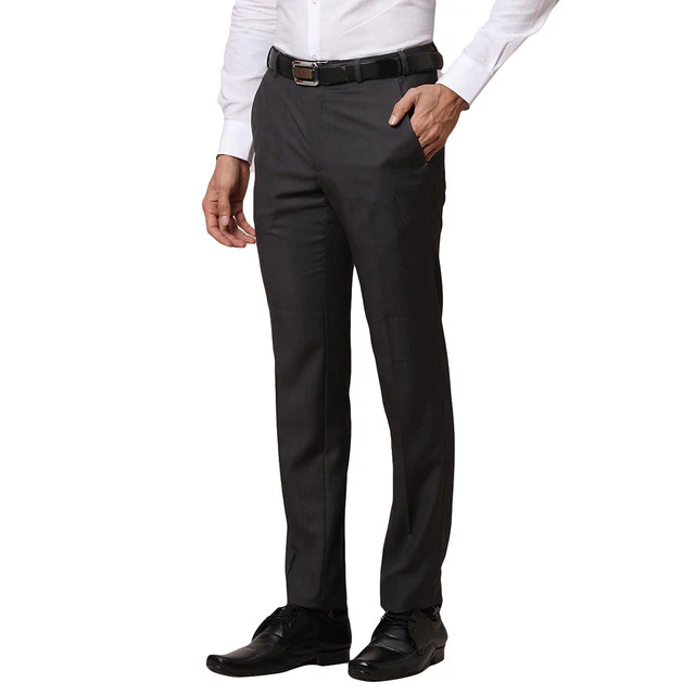 Park Avenue Men Grey Super Slim Fit Terry Blend Trouser - Image 3