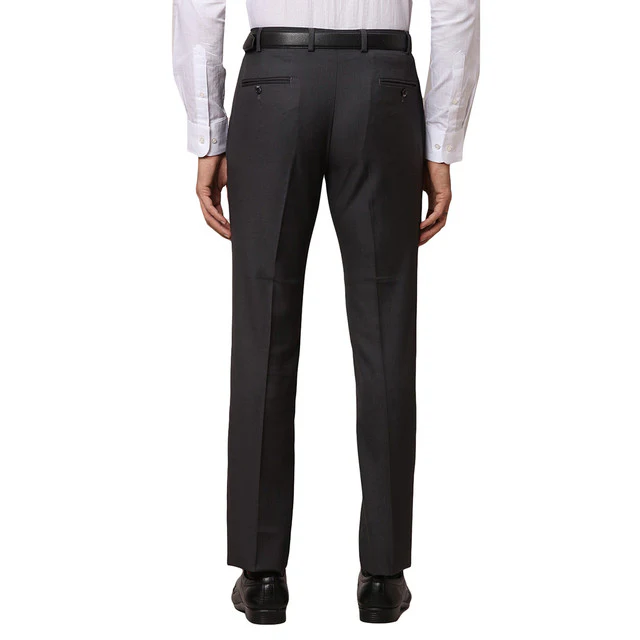 Park Avenue Men Grey Super Slim Fit Terry Blend Trouser - Image 4