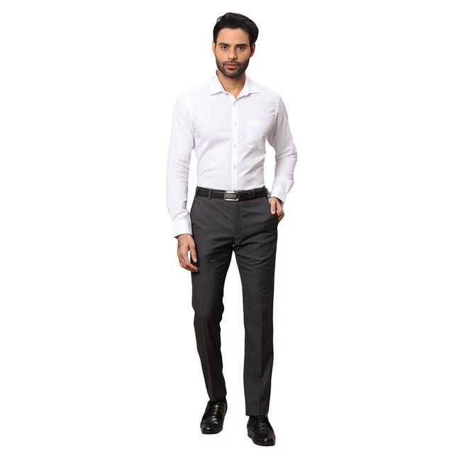 Park Avenue Men Grey Super Slim Fit Terry Blend Trouser - Image 5