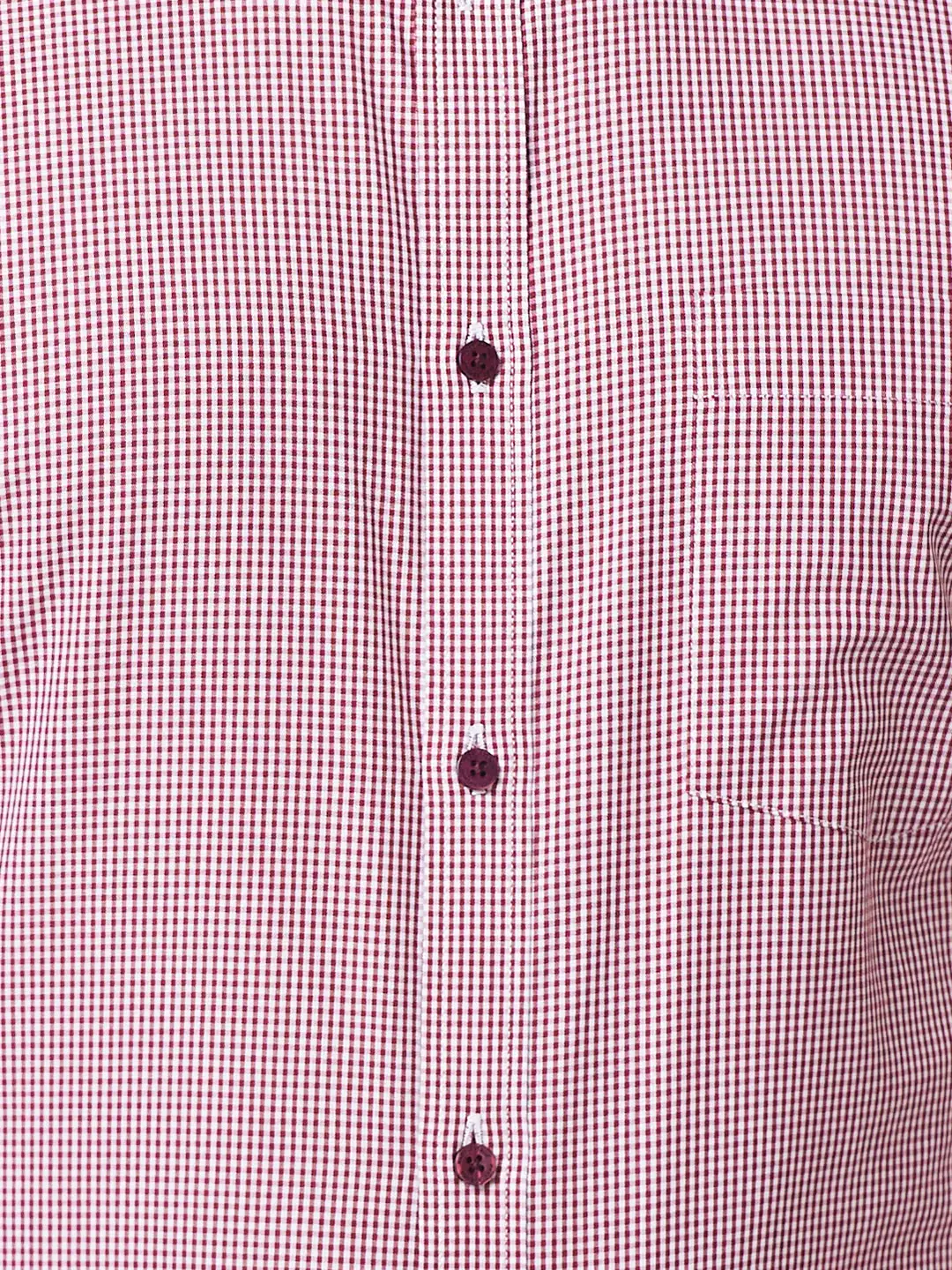 Park Avenue Men Maroon Checks Slim Fit Cotton Shirt - Image 7