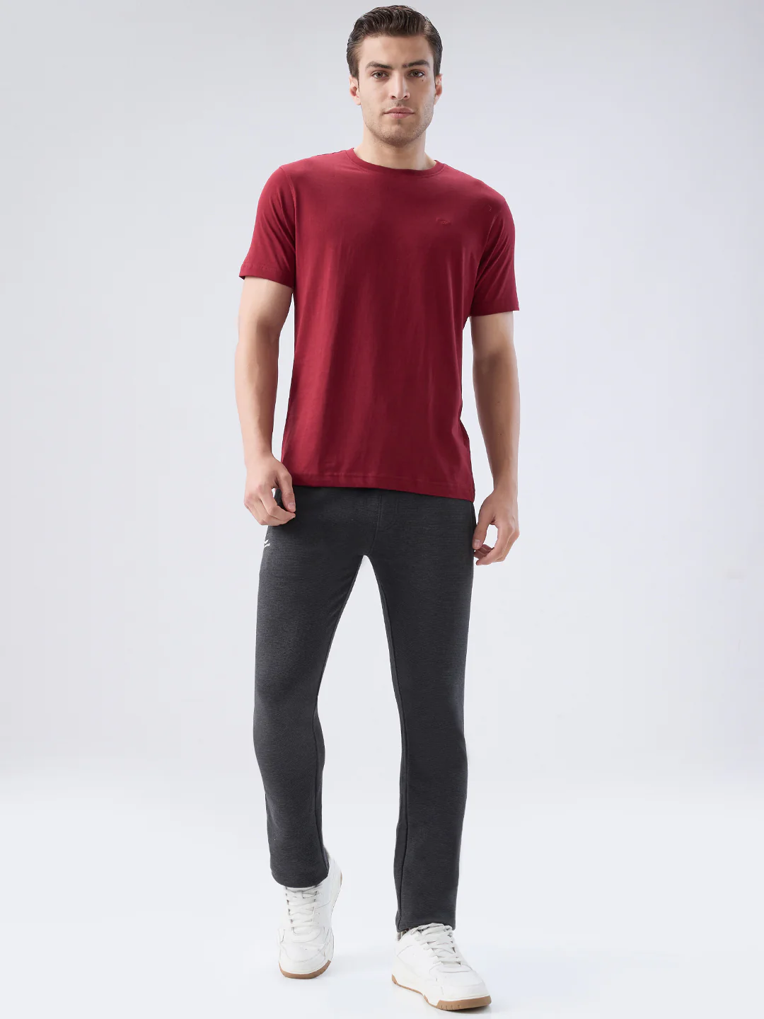 Park Avenue Men Maroon Cotton T-Shirt - Image 5