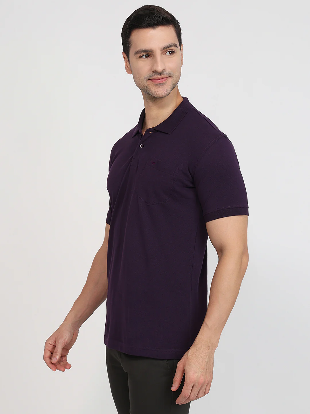 Park Avenue Men Maroon Cotton T-Shirt - Image 2