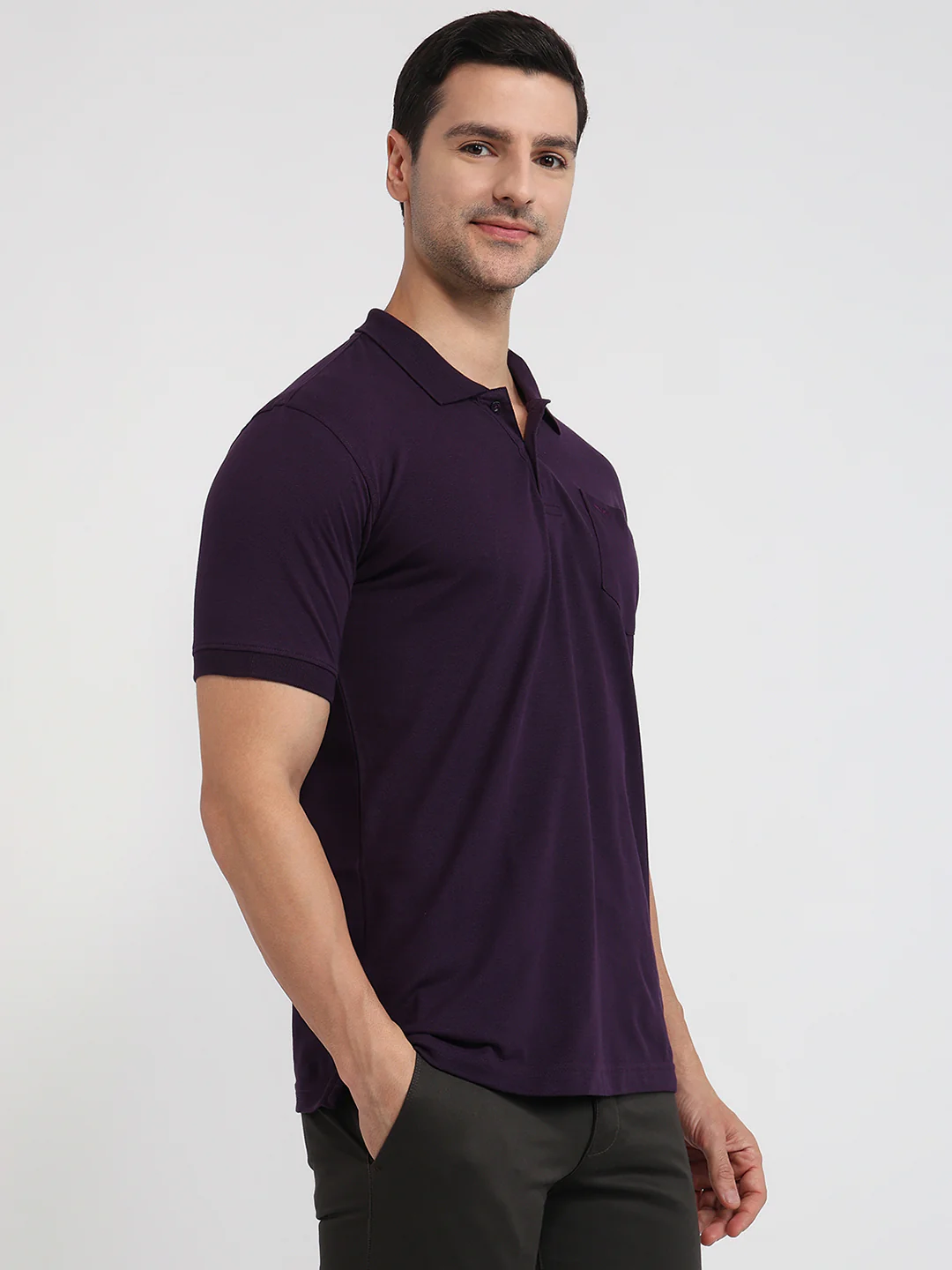 Park Avenue Men Maroon Cotton T-Shirt - Image 3