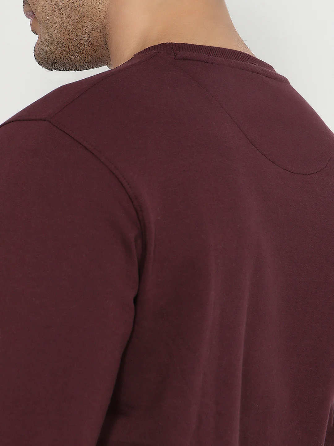 Park Avenue Men Maroon Print Slim Fit Cotton Blend Sweatshirt - Image 7