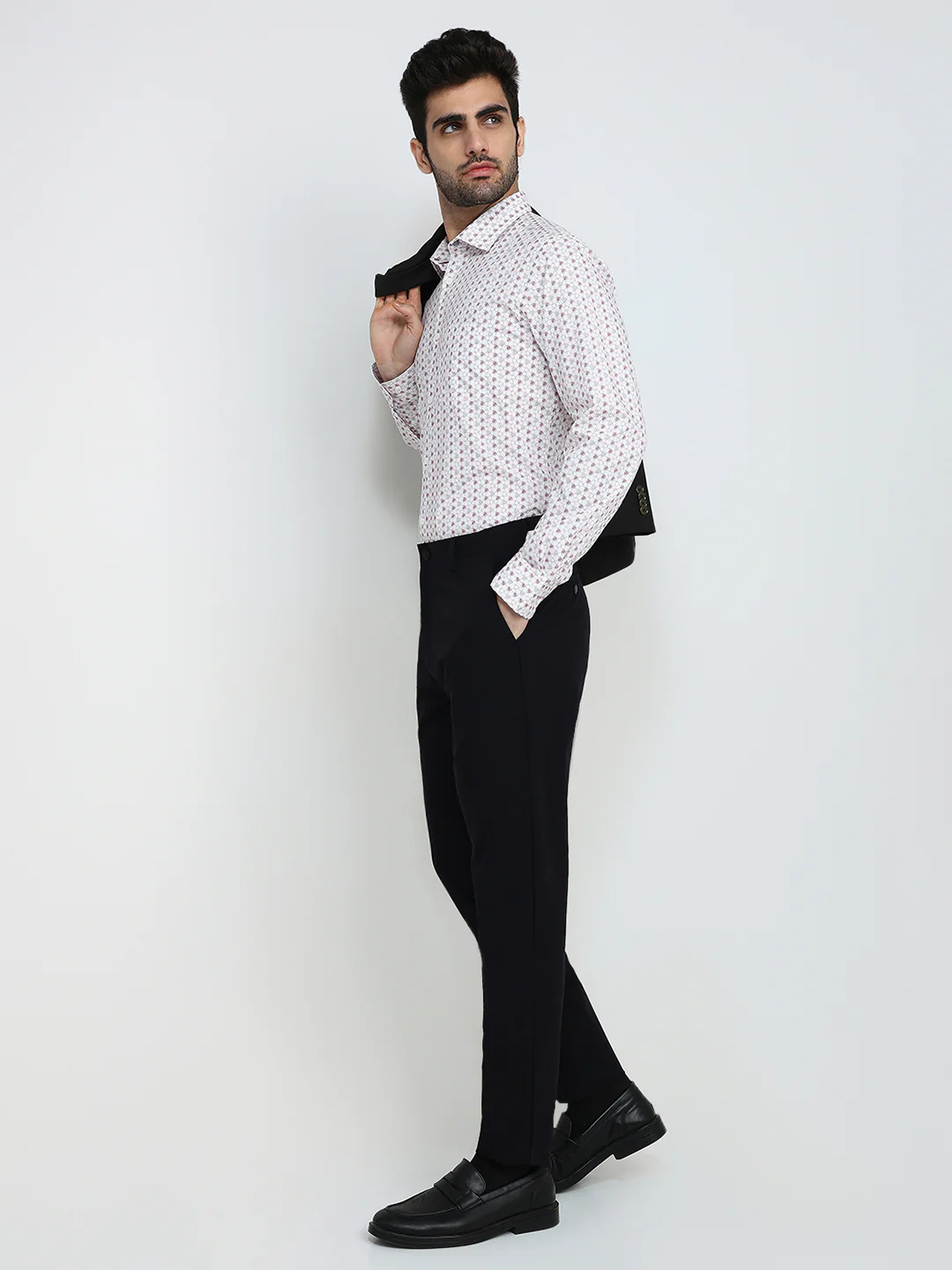 Park Avenue Men Maroon Printed Slim Fit Cotton Full Sleeve Casual Shirt - Image 5
