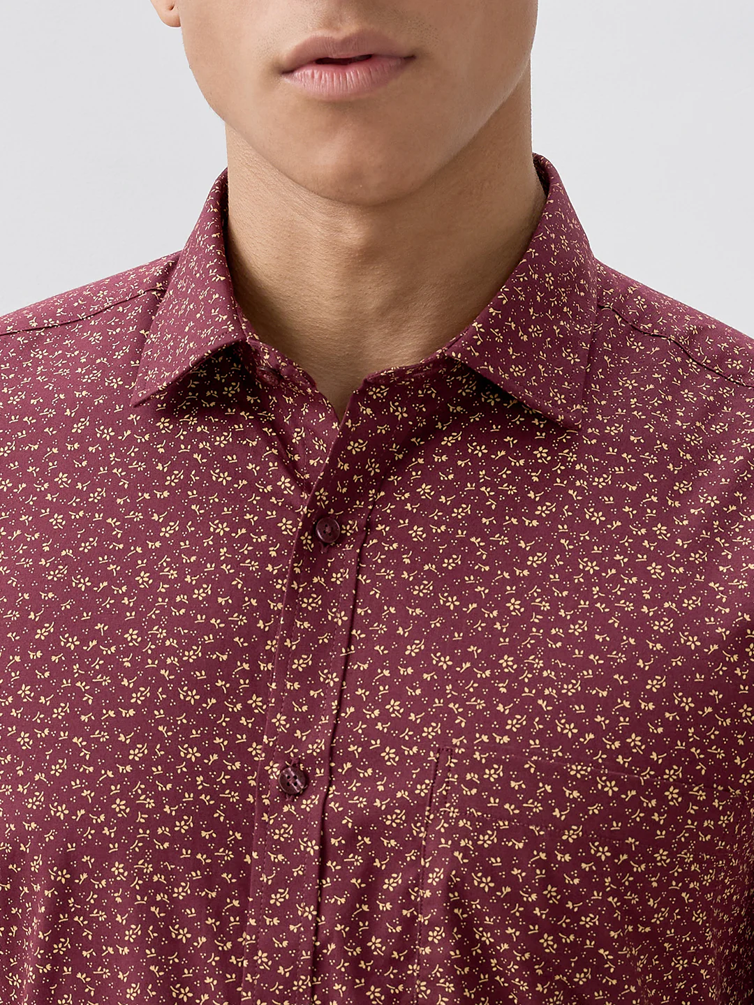 Park Avenue Men Marron Printed Slim Fit Cotton Formal Shirt - Image 7