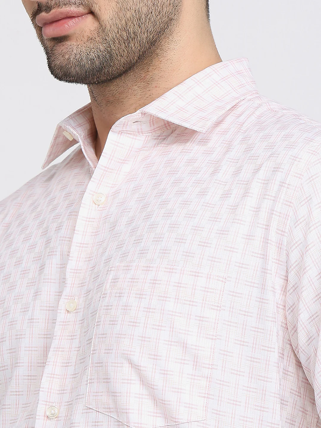 Park Avenue Men Orange Checks Regular Fit Cotton Formal Shirt - Image 6