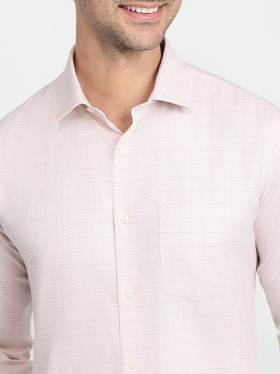 Park Avenue Men Orange Checks Regular Fit Cotton Full Sleeve Formal Shirt - Image 6
